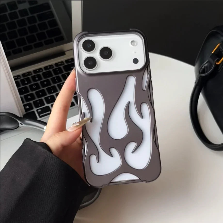 Perforated iPhone Phone Case with Flame Design Heat Dissipation Matte or Glossy Finish Protective Cover | Sansoti