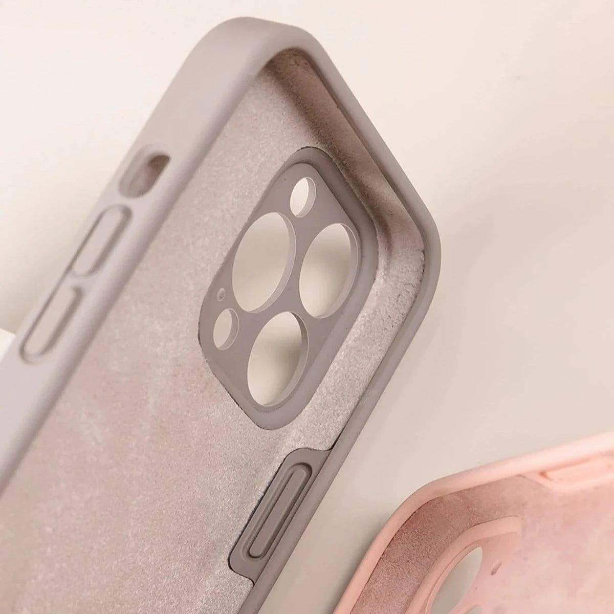 Soft Silicone iPhone Case with Raised Edge Camera Protection 14 15 16 17 Minimalist Style | Sansoti