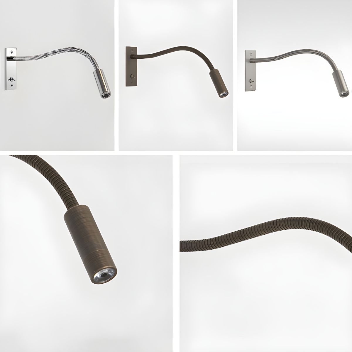 Elezor Flexibele Gooseneck Wandlamp LED Zwart Leeslamp Slaapkamer Bed Wandverlichting Richtbaar Modern Minimalistisch | Sansoti
