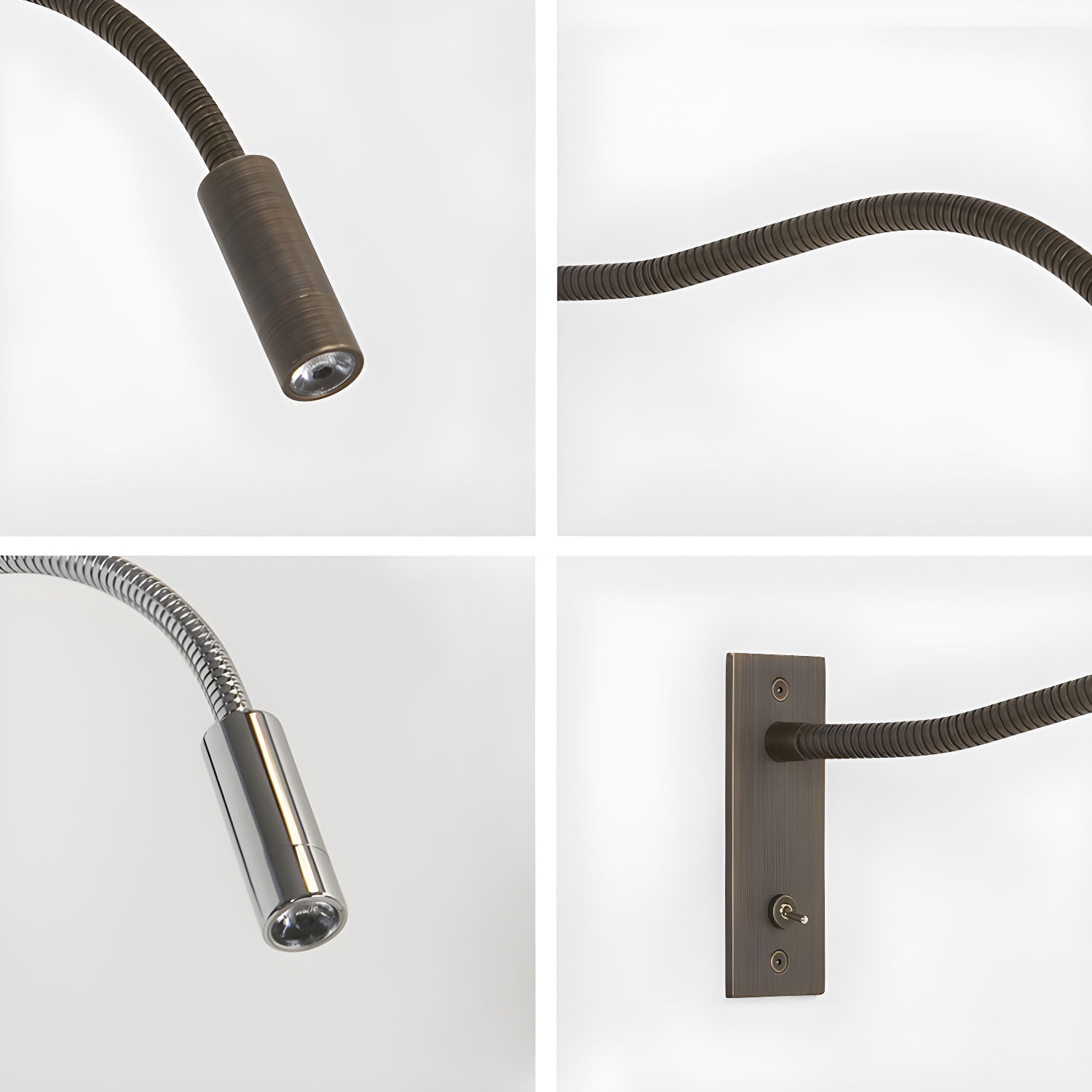 Elezor Flexibele Gooseneck Wandlamp LED Zwart Leeslamp Slaapkamer Bed Wandverlichting Richtbaar Modern Minimalistisch | Sansoti