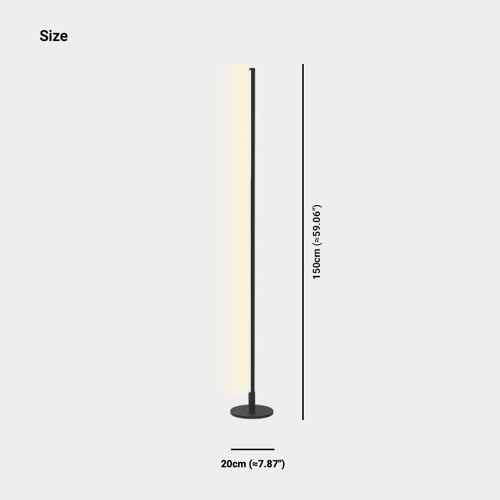 Schlanke dimmbare LED-Stehleuchte mit Fernbedienung, Aluminium, Eisen, Acryl, Schwarz Weiß, modern, minimalistisch | Sansoti