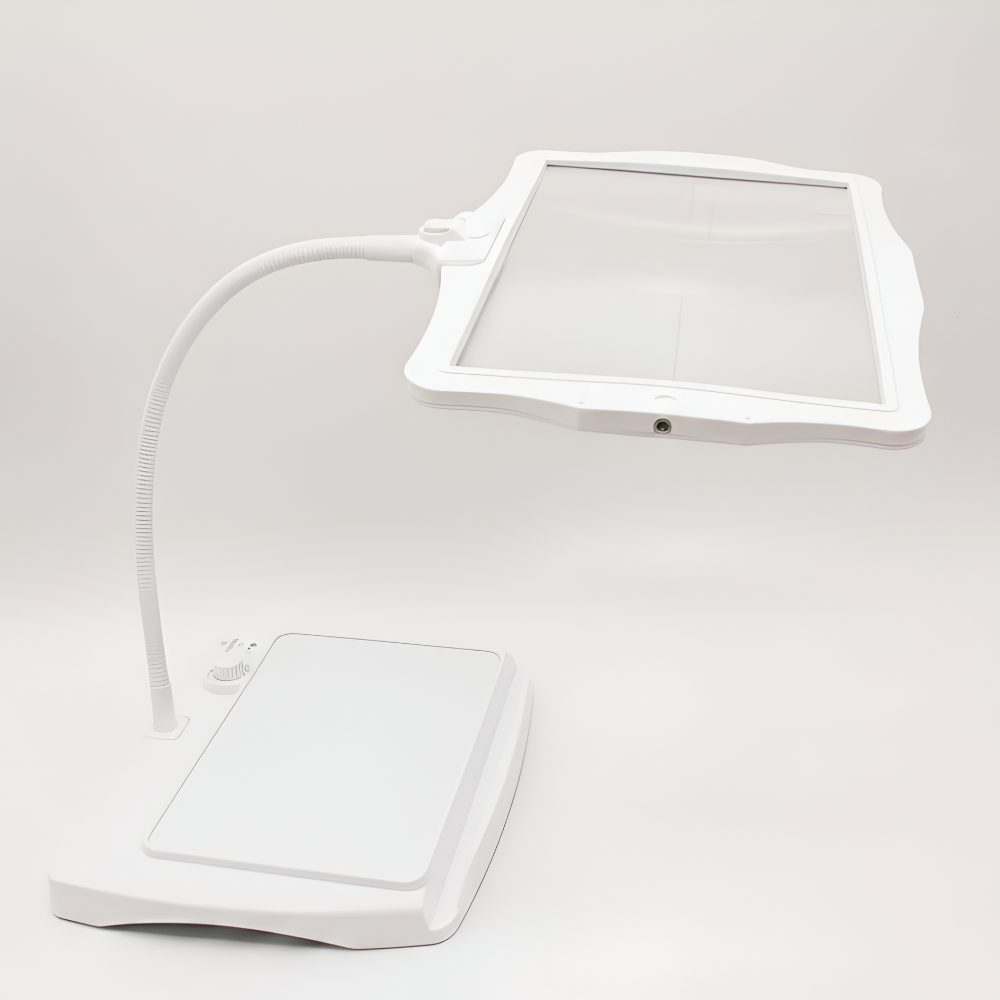 Lampe Loupe LED 3x Agrandissement Batterie Noir Lecture Lampe Loupe Sur Pied Mains Libres | Restfield