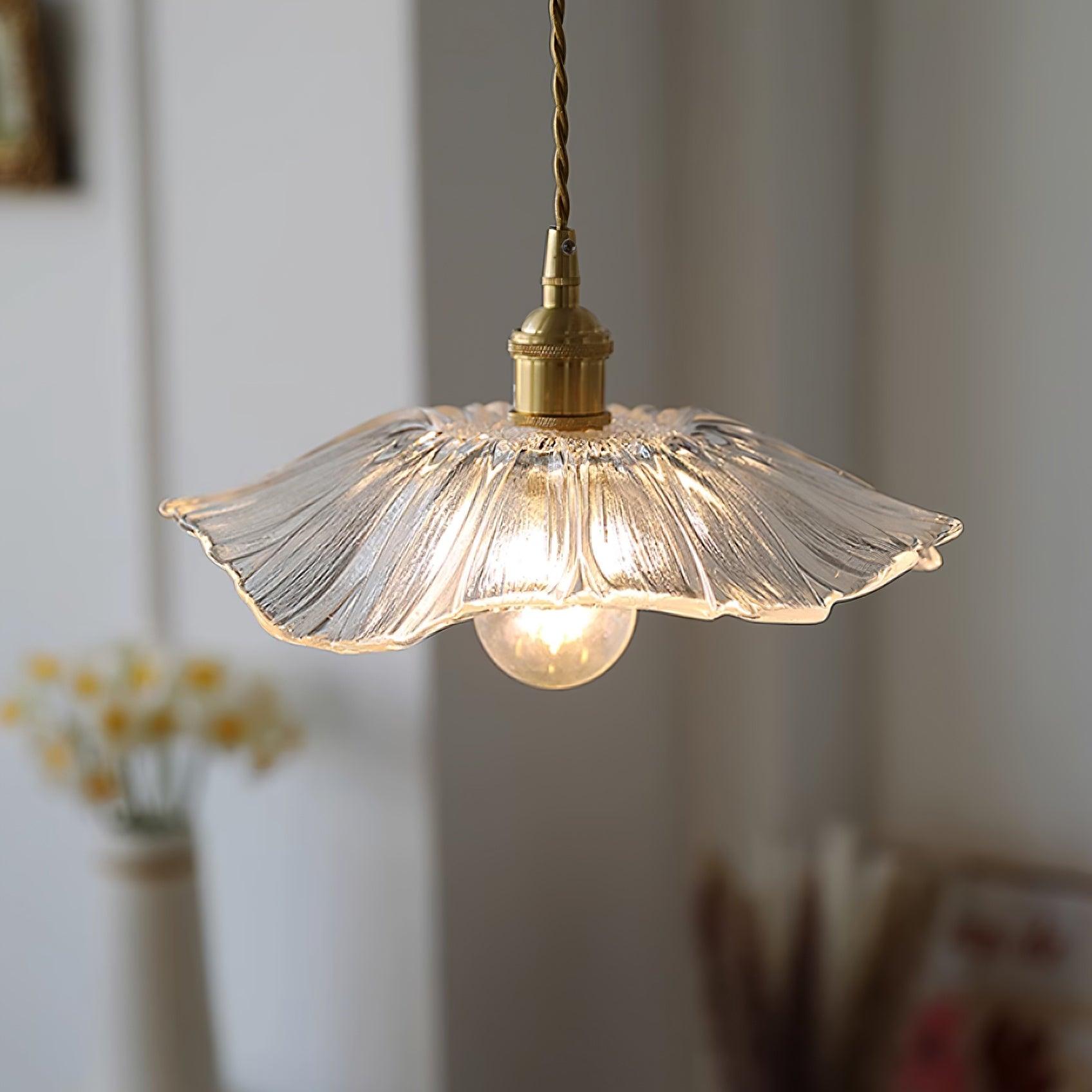 Hanglamp Bloem Glas Retro Transparant Koper E27 Vintage Keuken Eettafel | Sansoti