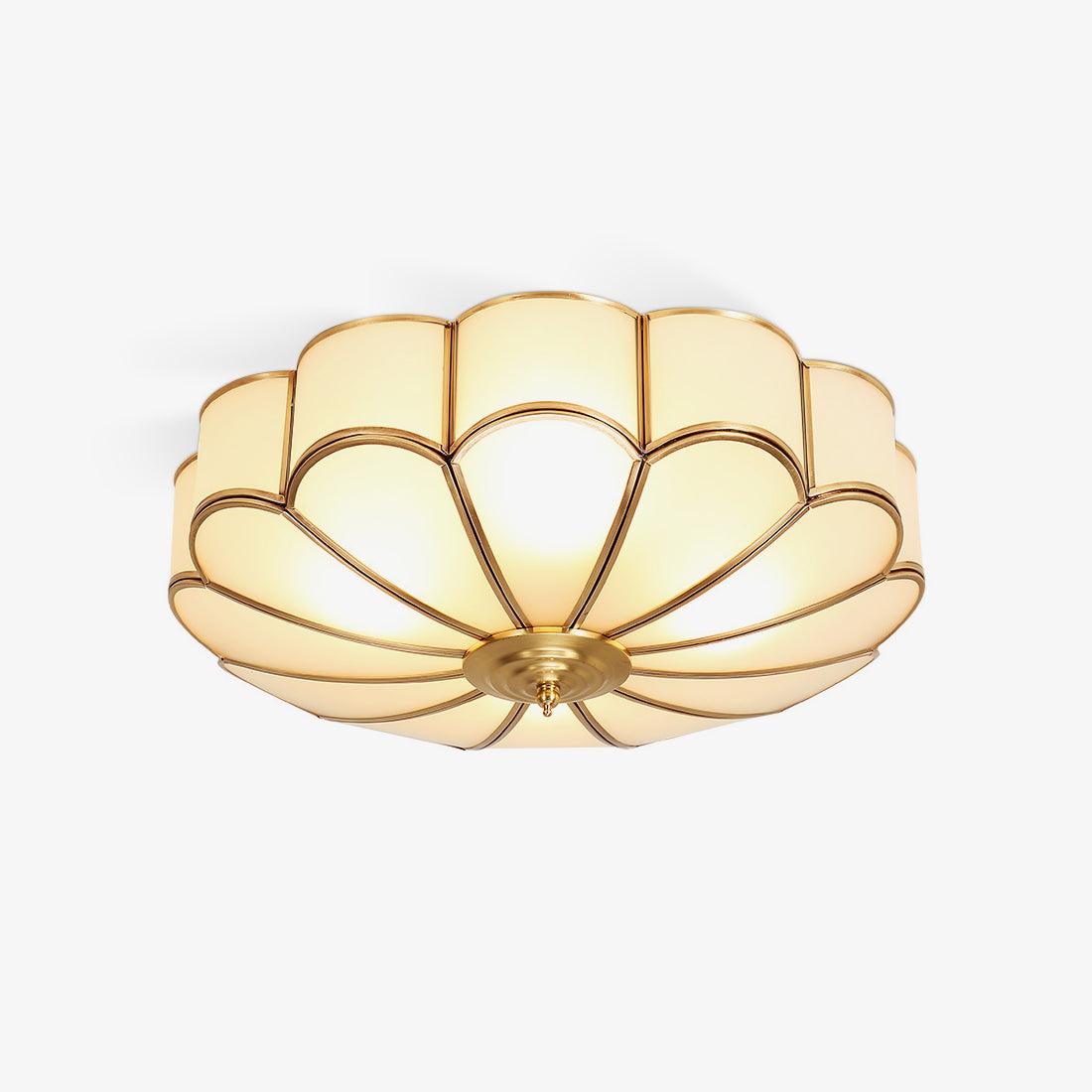 Deckenleuchte Glas Messing Gold Rund Klassisch Wohnzimmer Flur Esszimmer Vintage Design Beleuchtung Diffuses Licht | Restfield