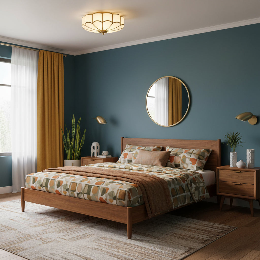 Blumenförmige Deckenlampe aus Glas mit Messing-Finish – Postmodernes Design mit 3, 4 oder 6 Lichtern | Restfield