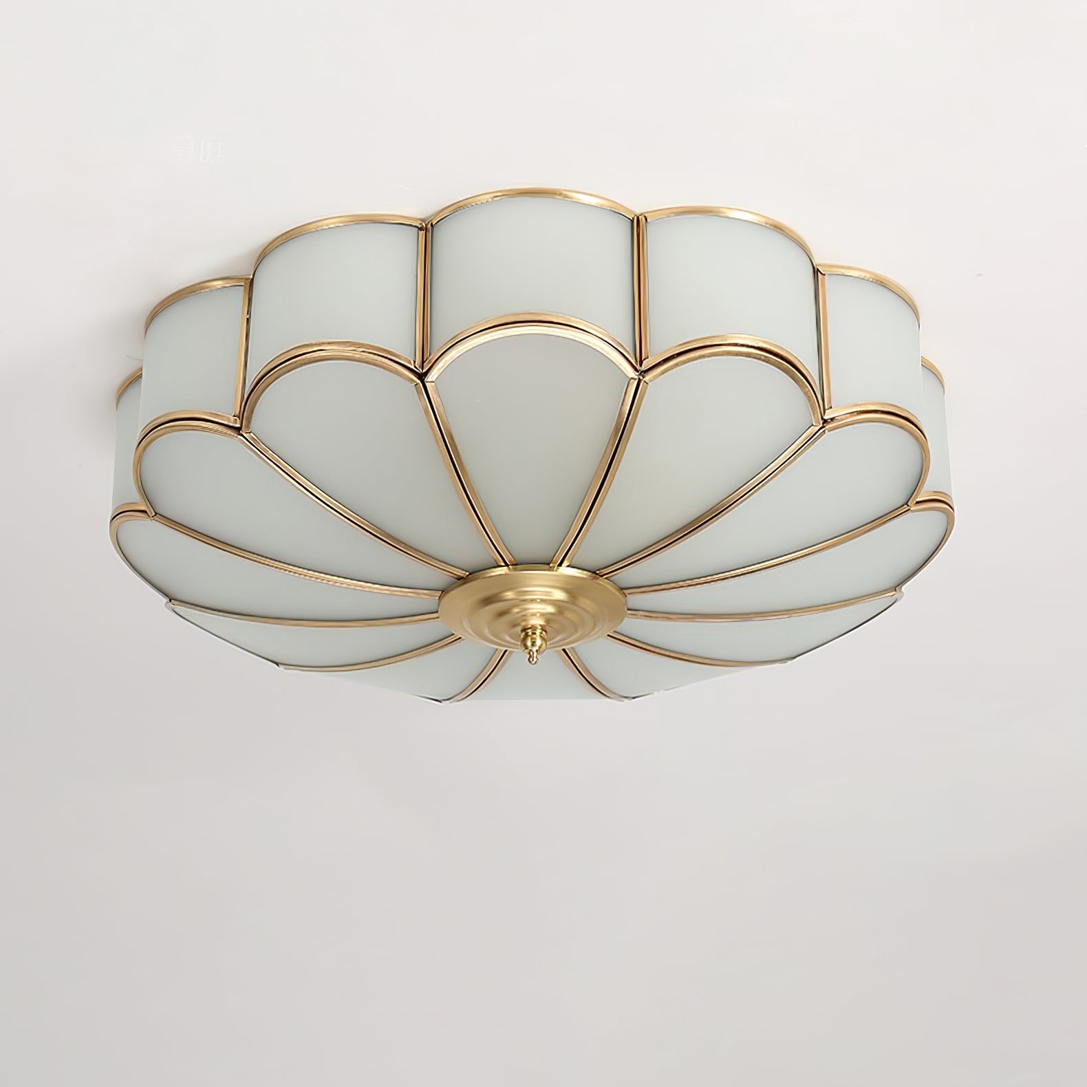 Deckenleuchte Glas Messing Gold Rund Klassisch Wohnzimmer Flur Esszimmer Vintage Design Beleuchtung Diffuses Licht | Restfield