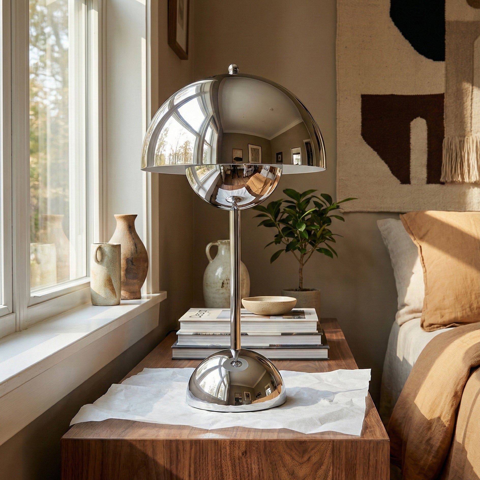 Draadloze Tafellamp met Geïntegreerde LED Accu — Dimbaar 3000K-6000K | Icoon Scandinavisch Design | Sansoti