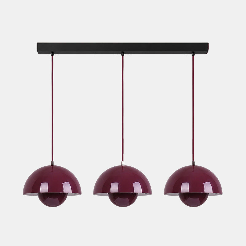 Ronde Hanglampen in Scandinavisch Design – Dubbele Halfbolvorm met Verstelbare Draad – E27/G9 – Verkrijgbaar in 16 Kleuren | Sansoti