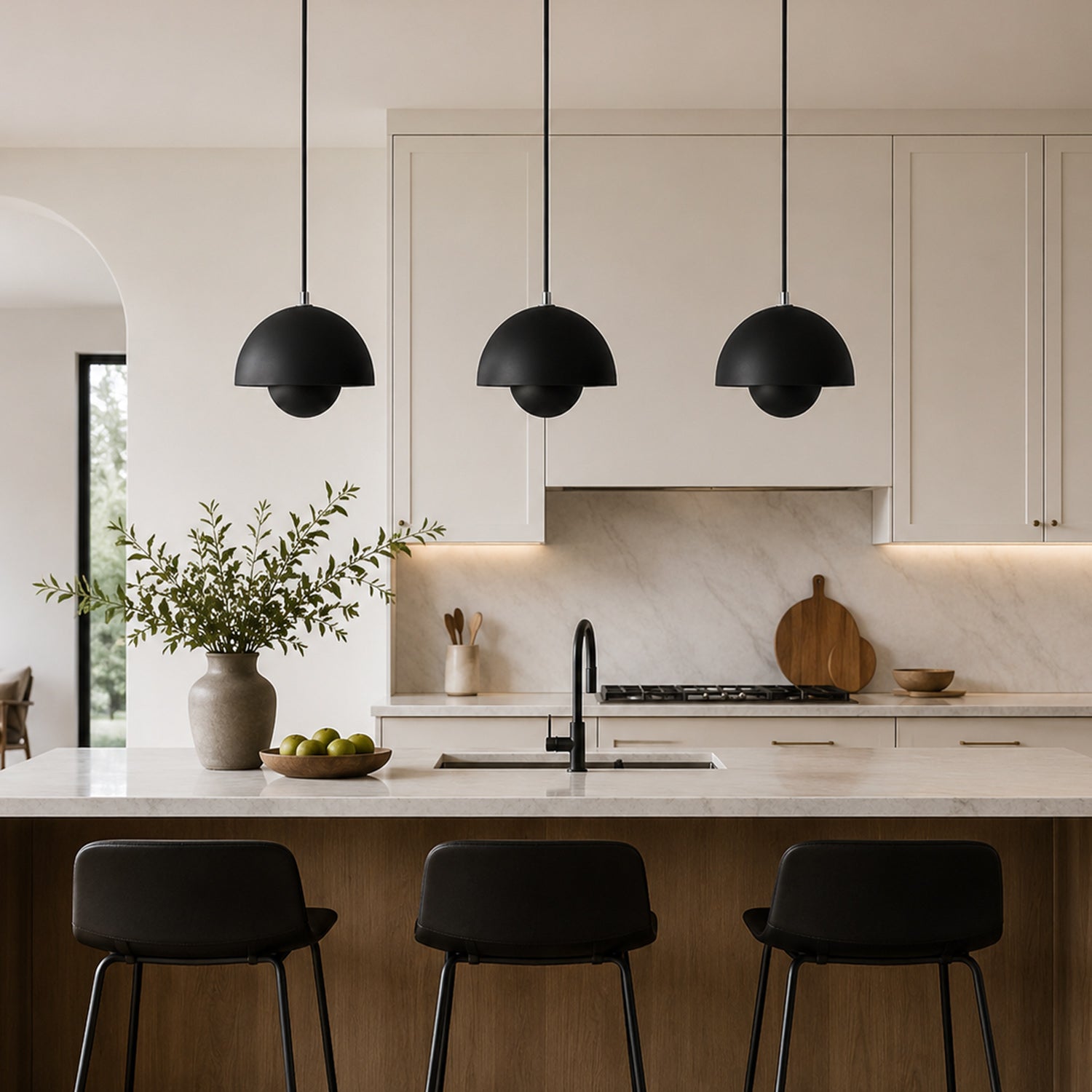 Ronde Hanglampen in Scandinavisch Design – Dubbele Halfbolvorm met Verstelbare Draad – E27/G9 – Verkrijgbaar in 16 Kleuren | Sansoti