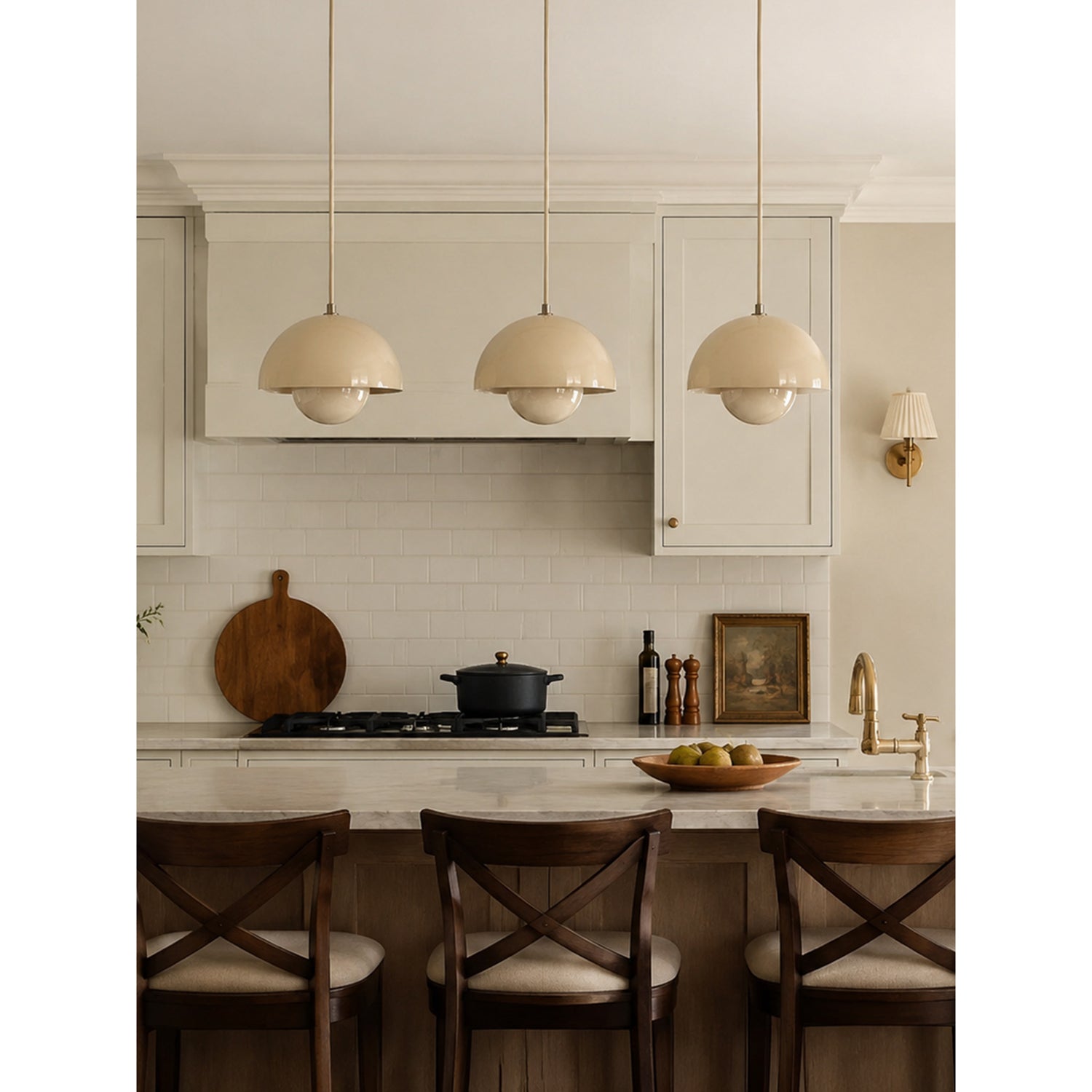 Ronde Hanglampen in Scandinavisch Design – Dubbele Halfbolvorm met Verstelbare Draad – E27/G9 – Verkrijgbaar in 16 Kleuren | Sansoti