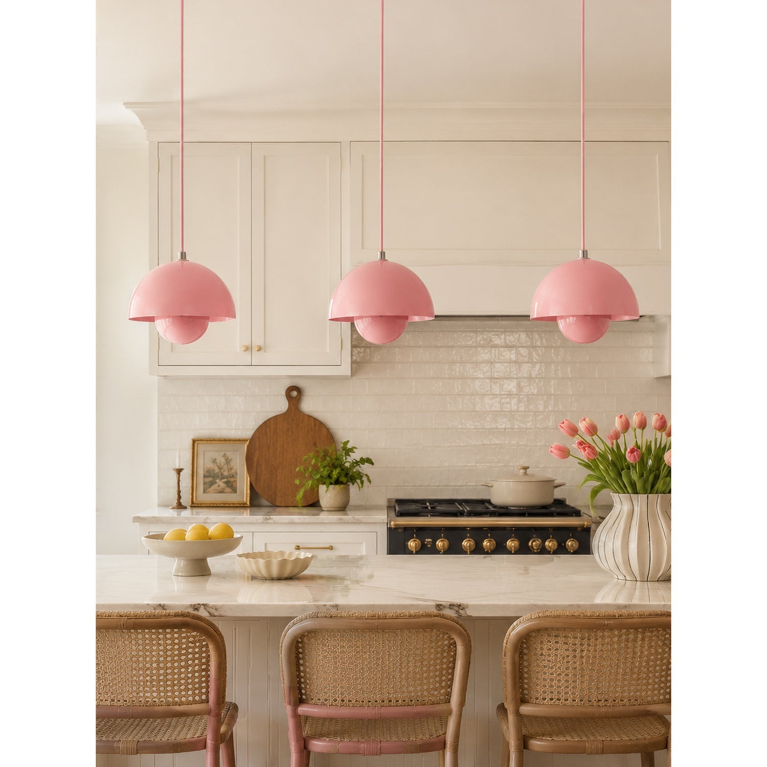 Ronde Hanglampen in Scandinavisch Design – Dubbele Halfbolvorm met Verstelbare Draad – E27/G9 – Verkrijgbaar in 16 Kleuren | Sansoti