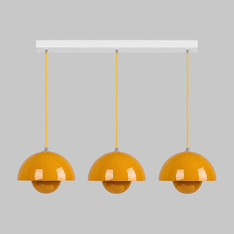 Ronde Hanglampen in Scandinavisch Design – Dubbele Halfbolvorm met Verstelbare Draad – E27/G9 – Verkrijgbaar in 16 Kleuren | Sansoti