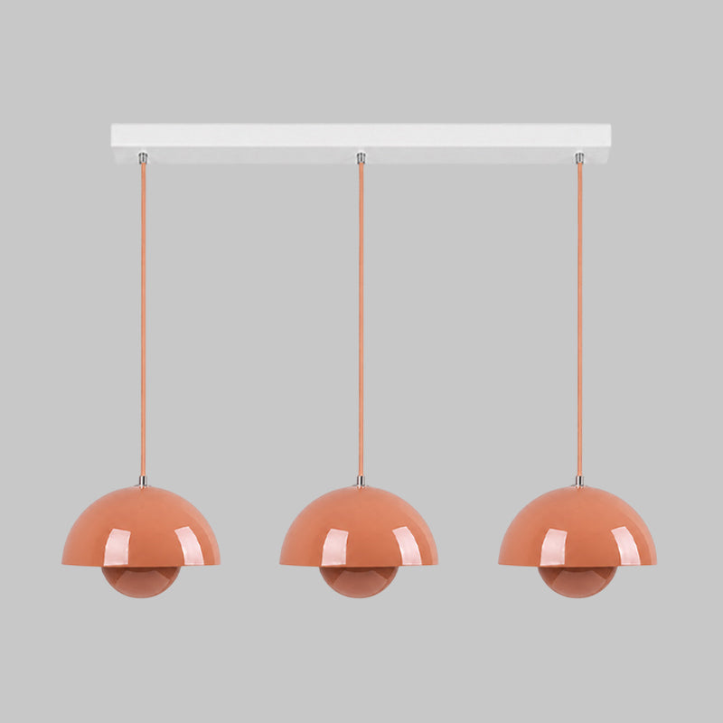 Ronde Hanglampen in Scandinavisch Design – Dubbele Halfbolvorm met Verstelbare Draad – E27/G9 – Verkrijgbaar in 16 Kleuren | Sansoti