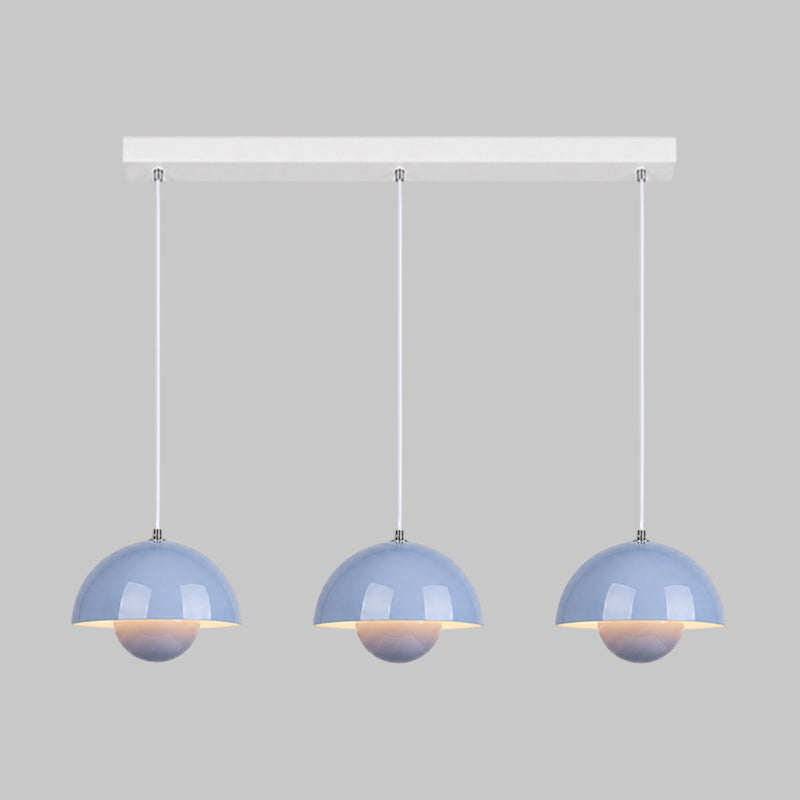 Ronde Hanglampen in Scandinavisch Design – Dubbele Halfbolvorm met Verstelbare Draad – E27/G9 – Verkrijgbaar in 16 Kleuren | Sansoti