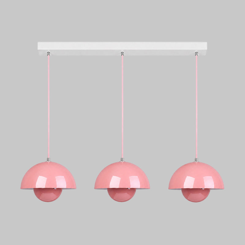 Ronde Hanglampen in Scandinavisch Design – Dubbele Halfbolvorm met Verstelbare Draad – E27/G9 – Verkrijgbaar in 16 Kleuren | Sansoti