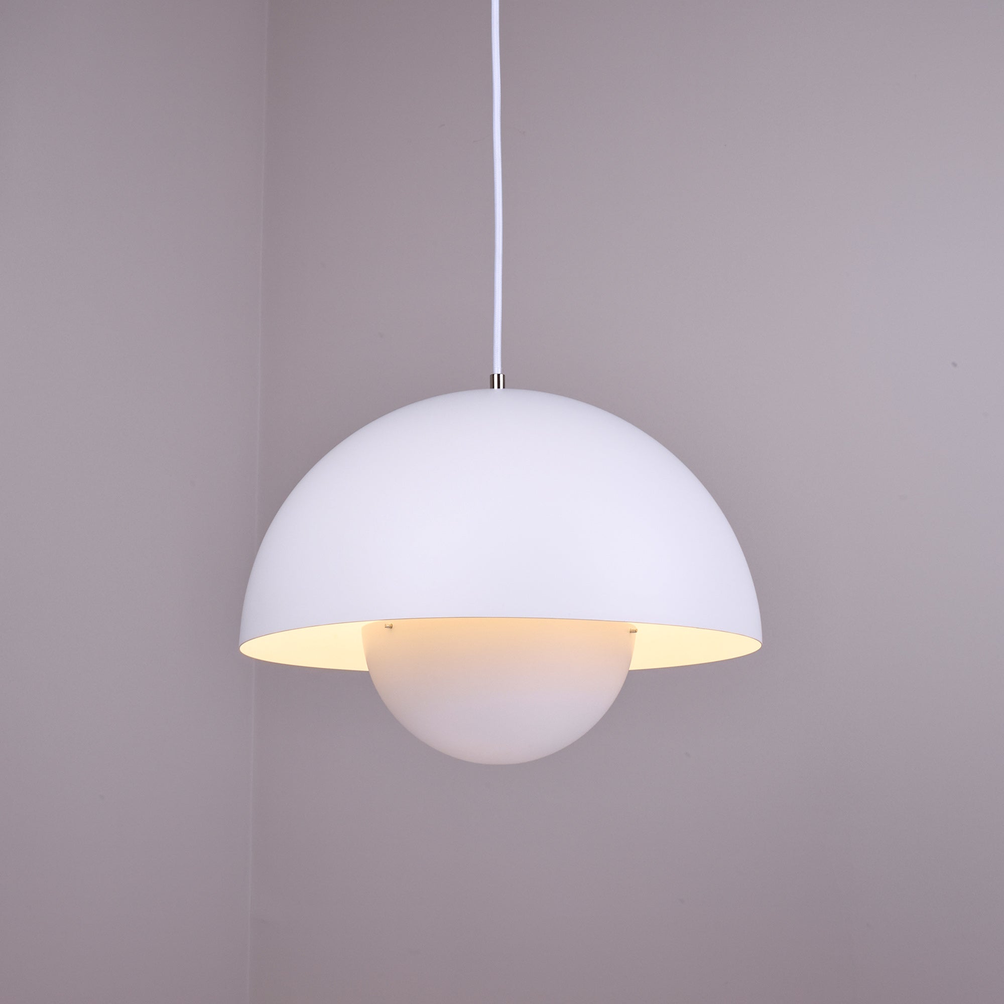 Ronde Hanglampen in Scandinavisch Design – Dubbele Halfbolvorm met Verstelbare Draad – E27/G9 – Verkrijgbaar in 16 Kleuren | Sansoti