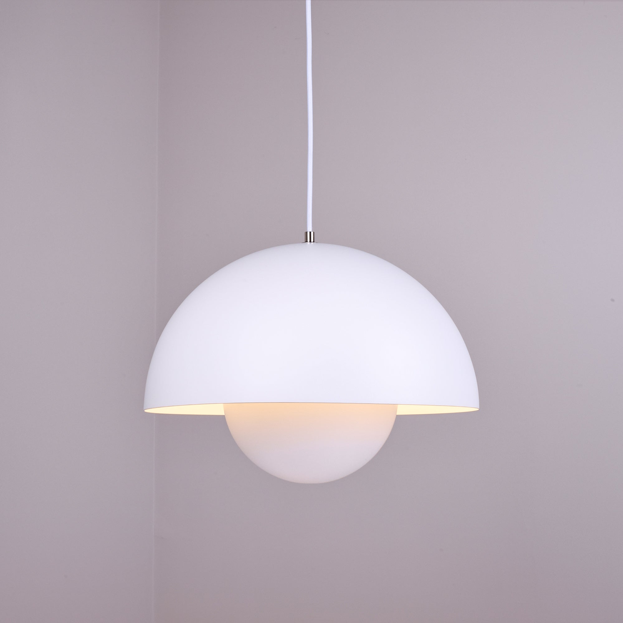 Ronde Hanglampen in Scandinavisch Design – Dubbele Halfbolvorm met Verstelbare Draad – E27/G9 – Verkrijgbaar in 16 Kleuren | Sansoti