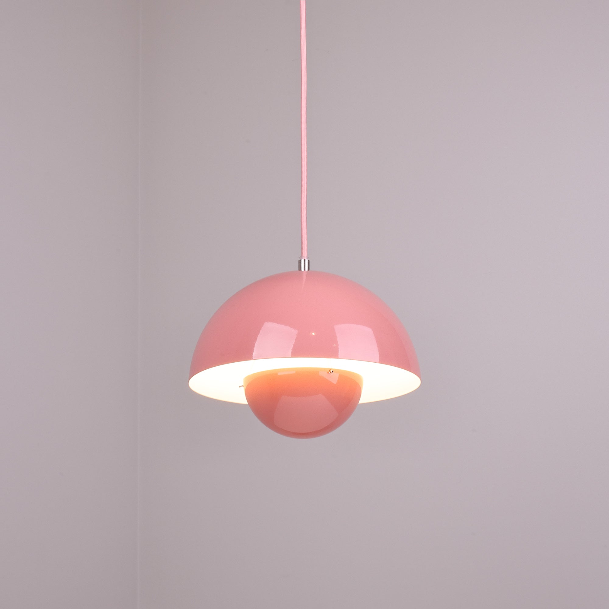 Ronde Hanglampen in Scandinavisch Design – Dubbele Halfbolvorm met Verstelbare Draad – E27/G9 – Verkrijgbaar in 16 Kleuren | Sansoti