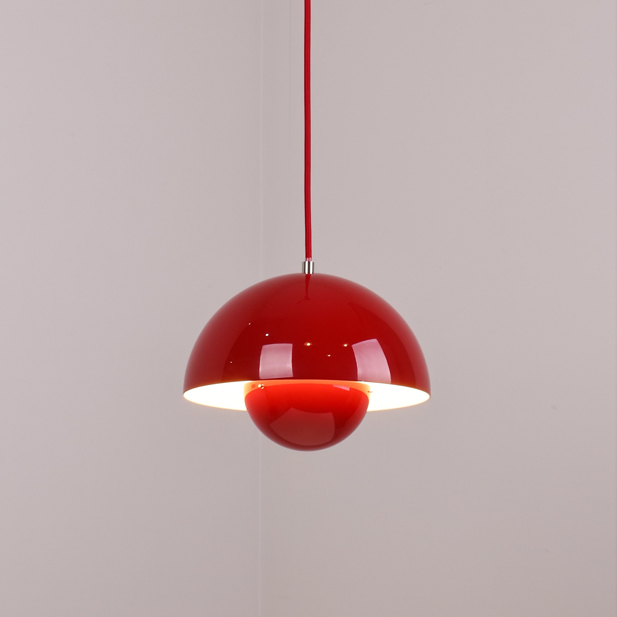 Ronde Hanglampen in Scandinavisch Design – Dubbele Halfbolvorm met Verstelbare Draad – E27/G9 – Verkrijgbaar in 16 Kleuren | Sansoti