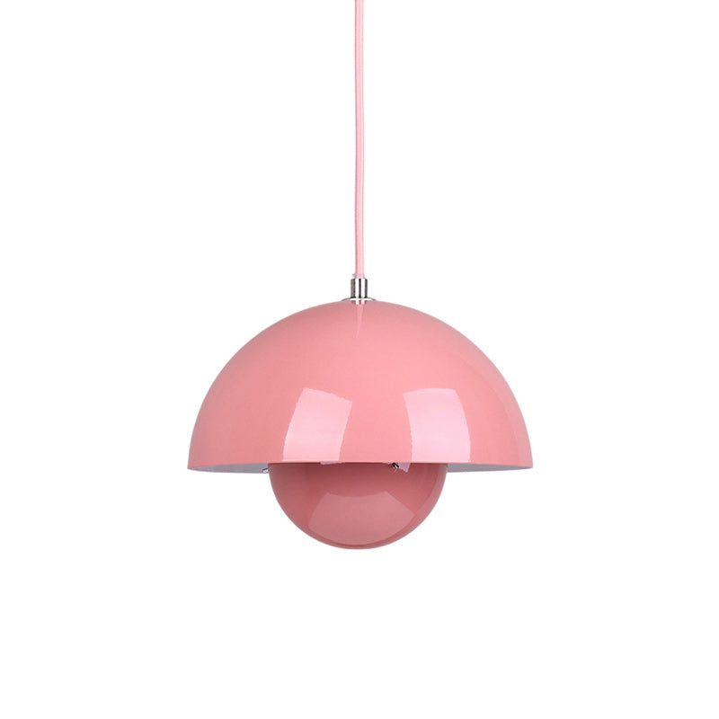 Ronde Hanglampen in Scandinavisch Design – Dubbele Halfbolvorm met Verstelbare Draad – E27/G9 – Verkrijgbaar in 16 Kleuren | Sansoti