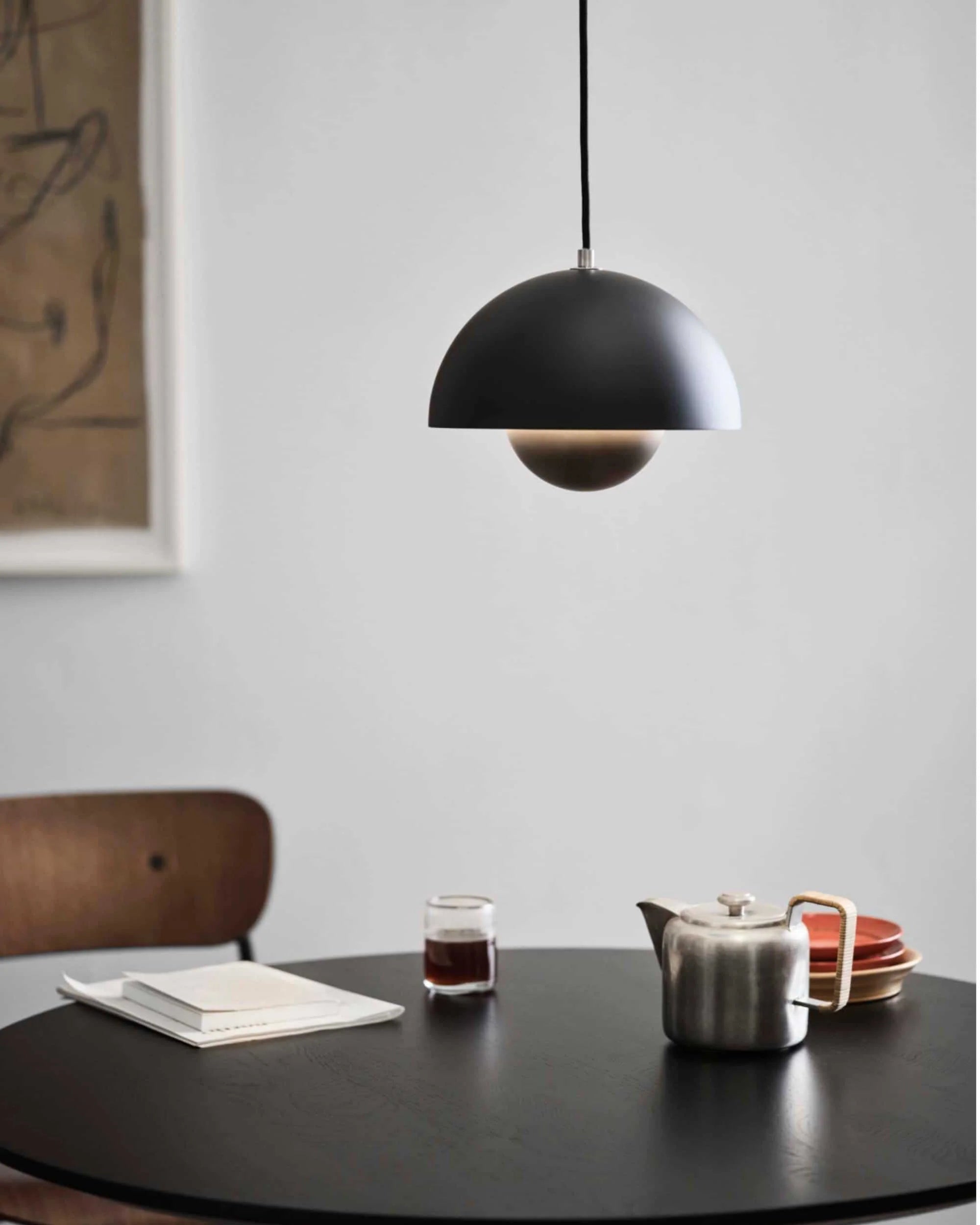 Ronde Hanglampen in Scandinavisch Design – Dubbele Halfbolvorm met Verstelbare Draad – E27/G9 – Verkrijgbaar in 16 Kleuren | Sansoti