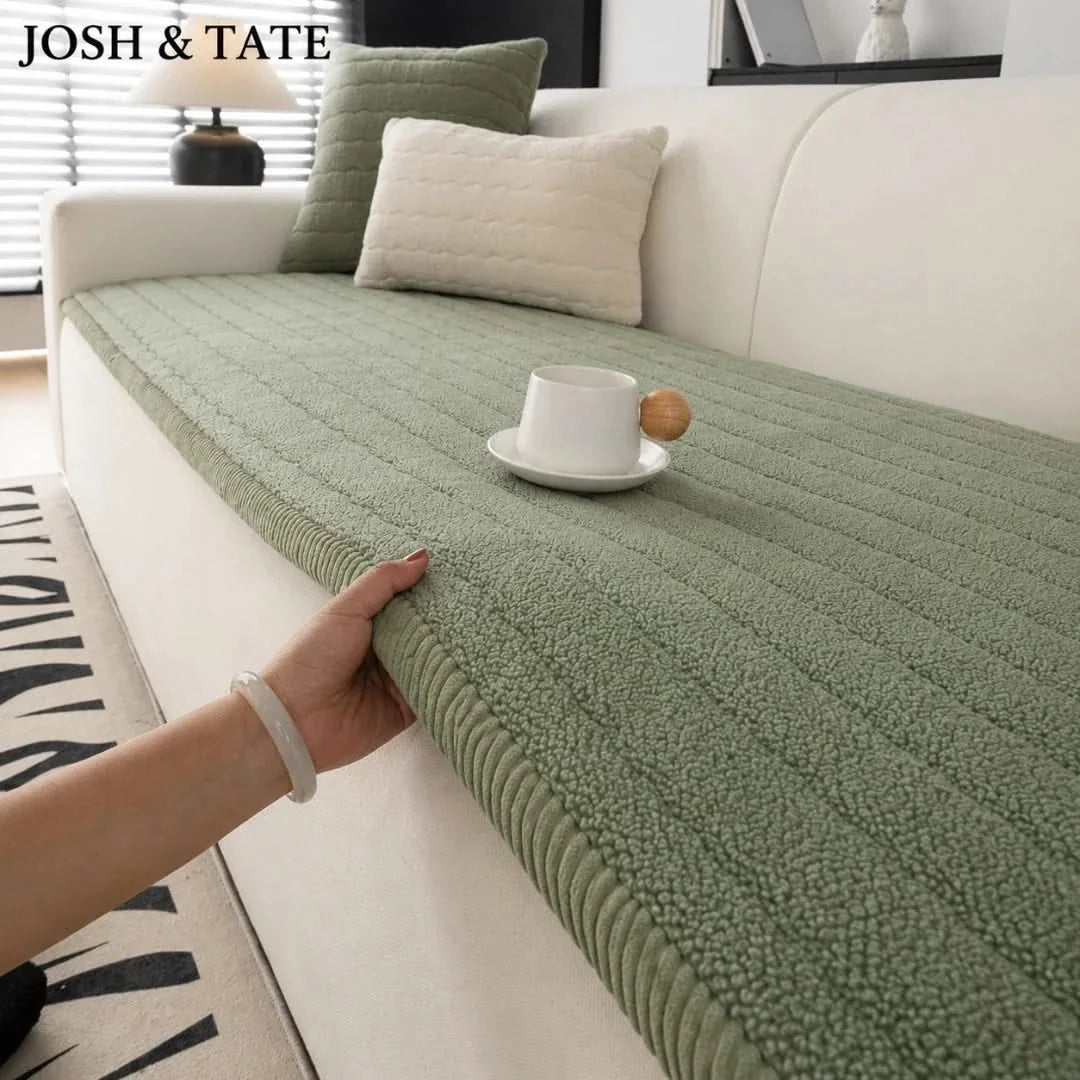 Pluche Bankhoes met Antislip Onderzijde Sherpa Zitbeschermer Wasbaar Meubelhoes Bank Sofa Bescherming | Sansoti