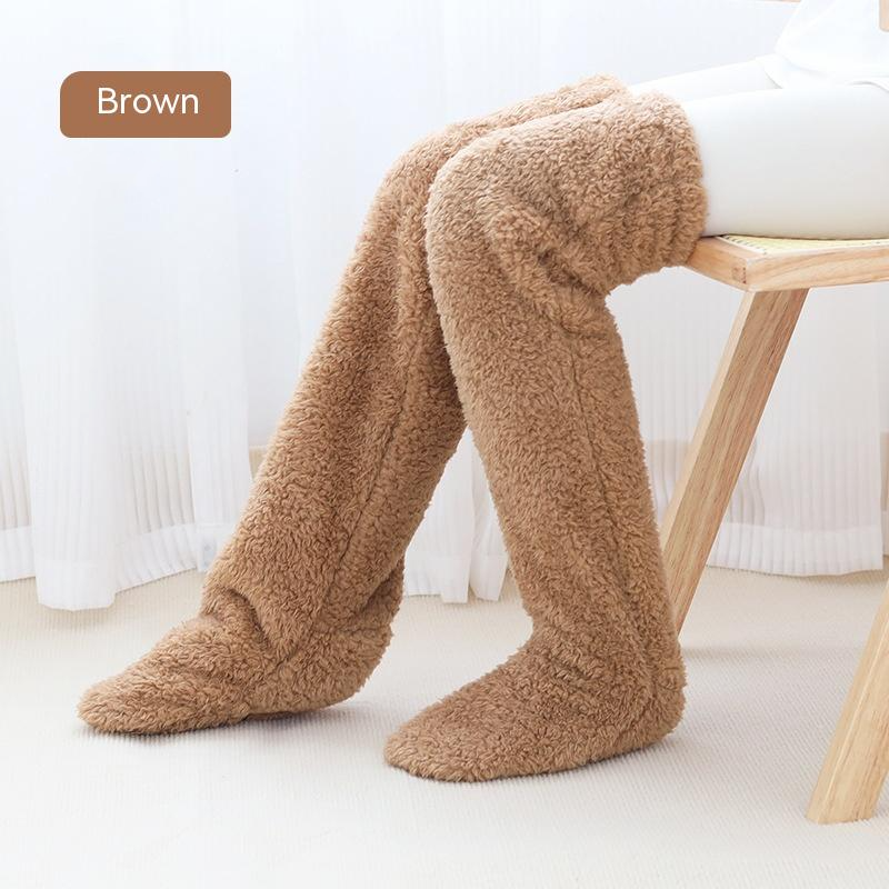 Pluche Kniesokken Polyester Antislip voor Winter Warmte Binnen Huis Ontspanning Thuiswerk Comfort Dames | Sansoti