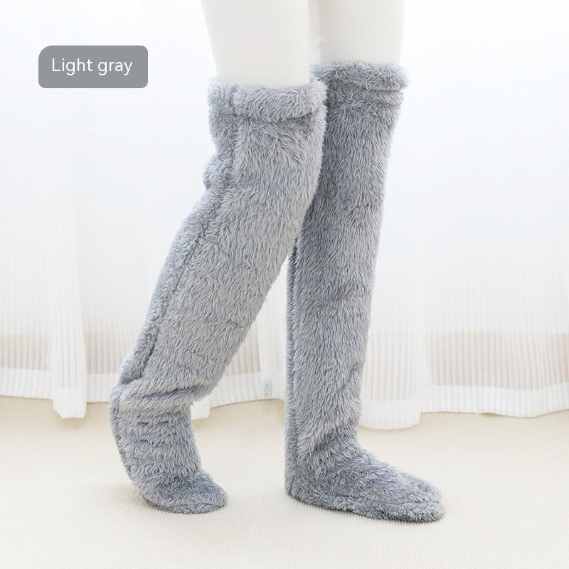 Pluche Kniesokken Polyester Antislip voor Winter Warmte Binnen Huis Ontspanning Thuiswerk Comfort Dames | Sansoti