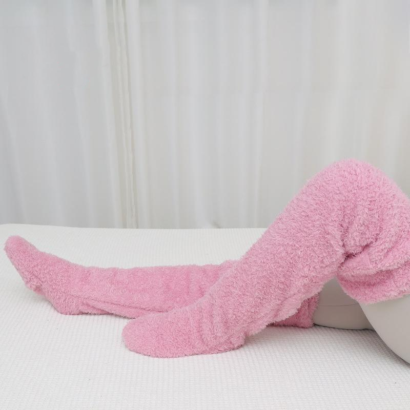 Pluche Kniesokken Polyester Antislip voor Winter Warmte Binnen Huis Ontspanning Thuiswerk Comfort Dames | Sansoti