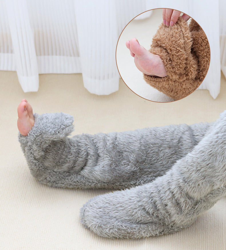 Pluche Kniesokken Polyester Antislip voor Winter Warmte Binnen Huis Ontspanning Thuiswerk Comfort Dames | Sansoti