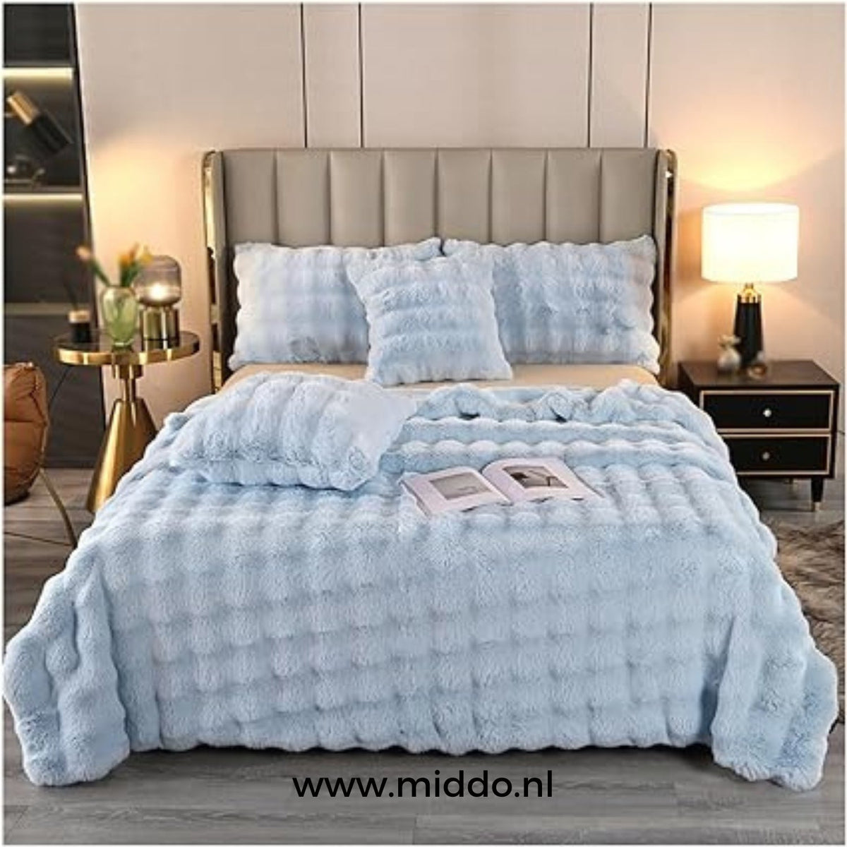 Teddydecke XL Beige Grau Rosa Blau Weiß – Besonders dicke, weiche, warme Kuscheldecke für Bett und Sofa | Sansoti