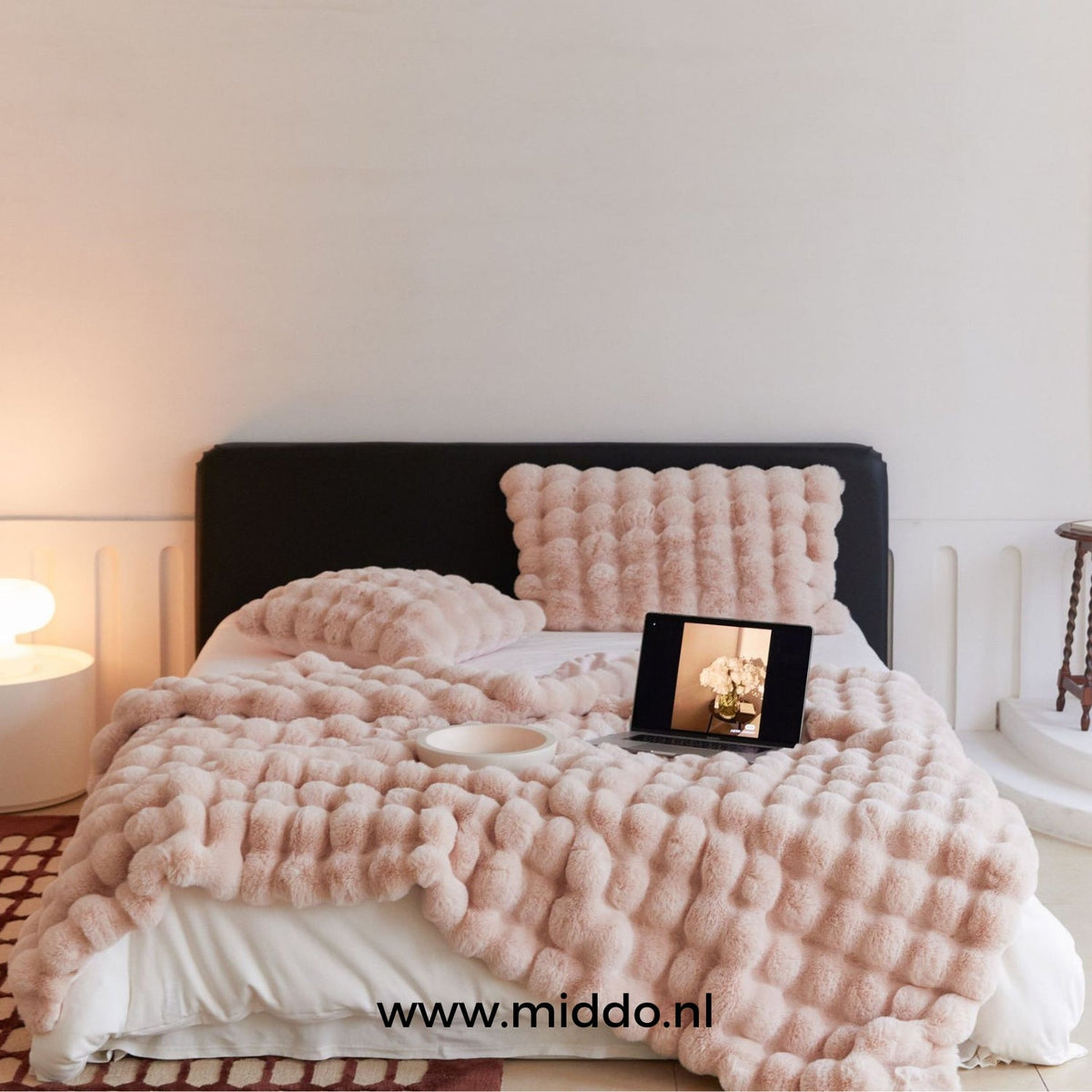 Teddydecke XL Beige Grau Rosa Blau Weiß – Besonders dicke, weiche, warme Kuscheldecke für Bett und Sofa | Sansoti