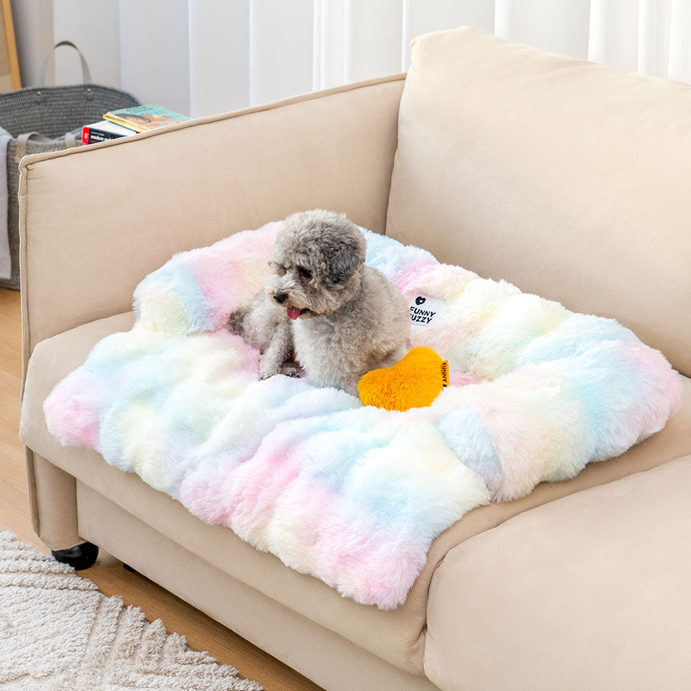 Pluche Hondenmand Sofa Beschermer Huisdiermat Antislip Bodem Wasbaar Comfort Rustplek – Grijs Koffie Tie-Dye | Sansoti