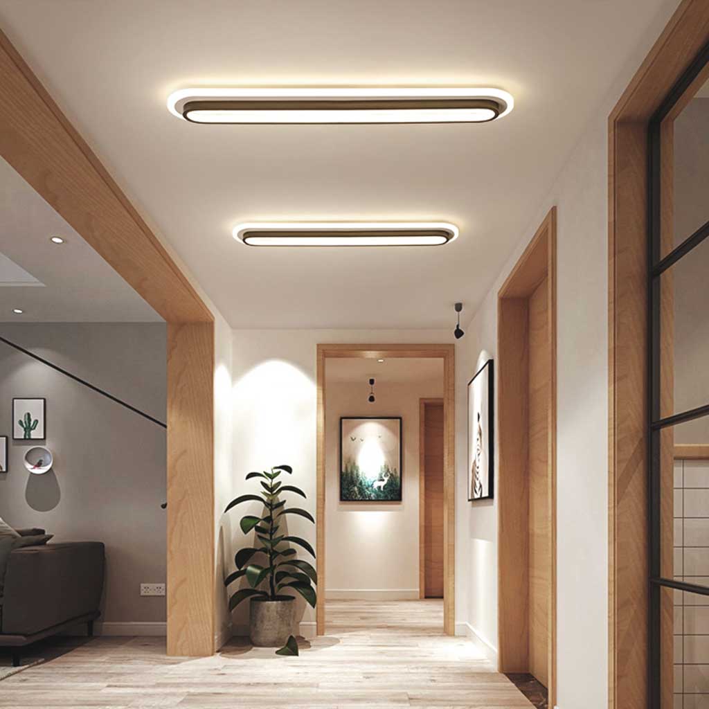 Ovale LED-Deckenleuchte Flush Mount Minimalistisches Design Schwarz Weiß für Flur Eingangsbereich Balkon Diele Wohnraum | Sansoti