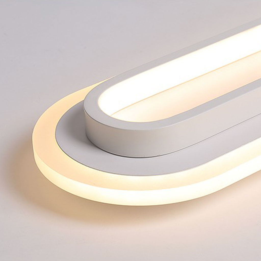 Ovale LED-Deckenleuchte Flush Mount Minimalistisches Design Schwarz Weiß für Flur Eingangsbereich Balkon Diele Wohnraum | Sansoti