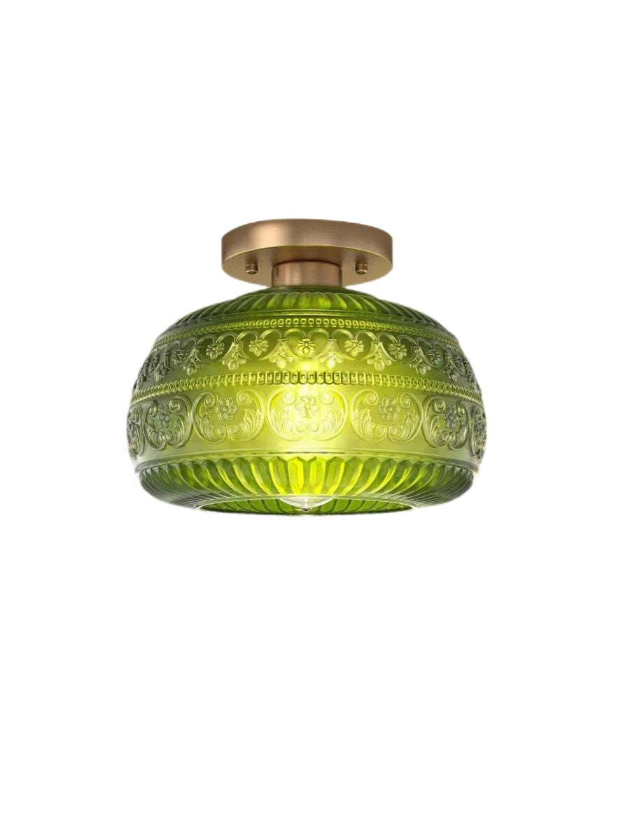 Glazen Bol Plafondlamp Getextureerd Glas Semi-Flush Verlichting voor Elke Ruimte | Sansoti