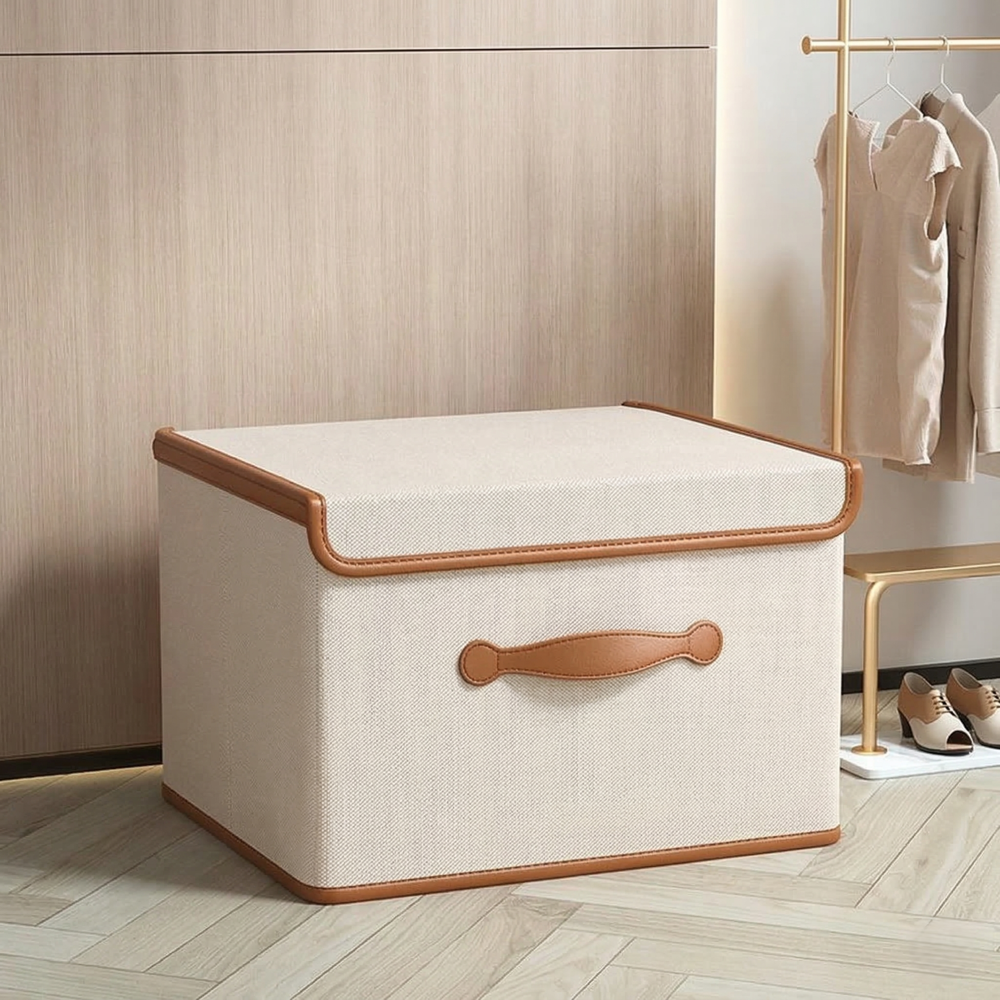 Opbergdoos Opvouwbaar Oxford Stof Met Deksel Kast Slaapkamer Kleding Accessoires Speelgoed Linnengoed Organizer Handvatten | Sansoti