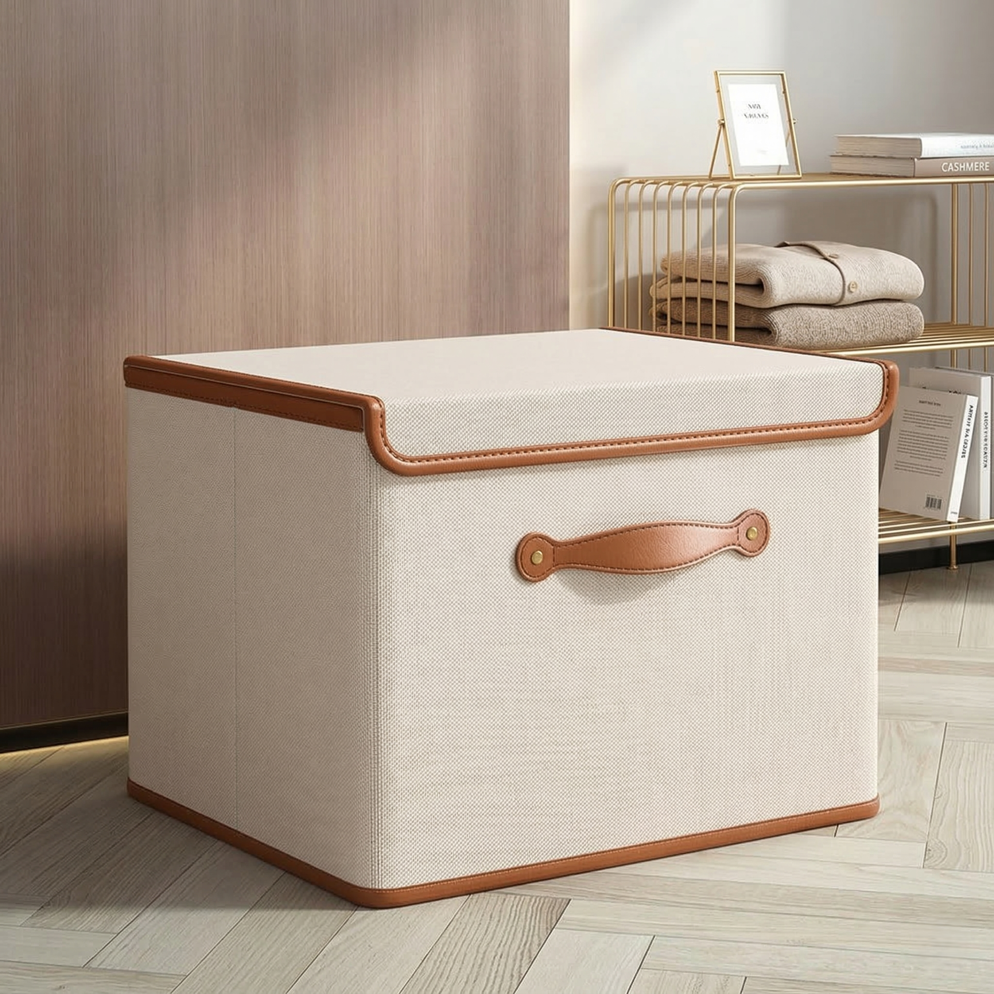 Opbergdoos Opvouwbaar Oxford Stof Met Deksel Kast Slaapkamer Kleding Accessoires Speelgoed Linnengoed Organizer Handvatten | Sansoti