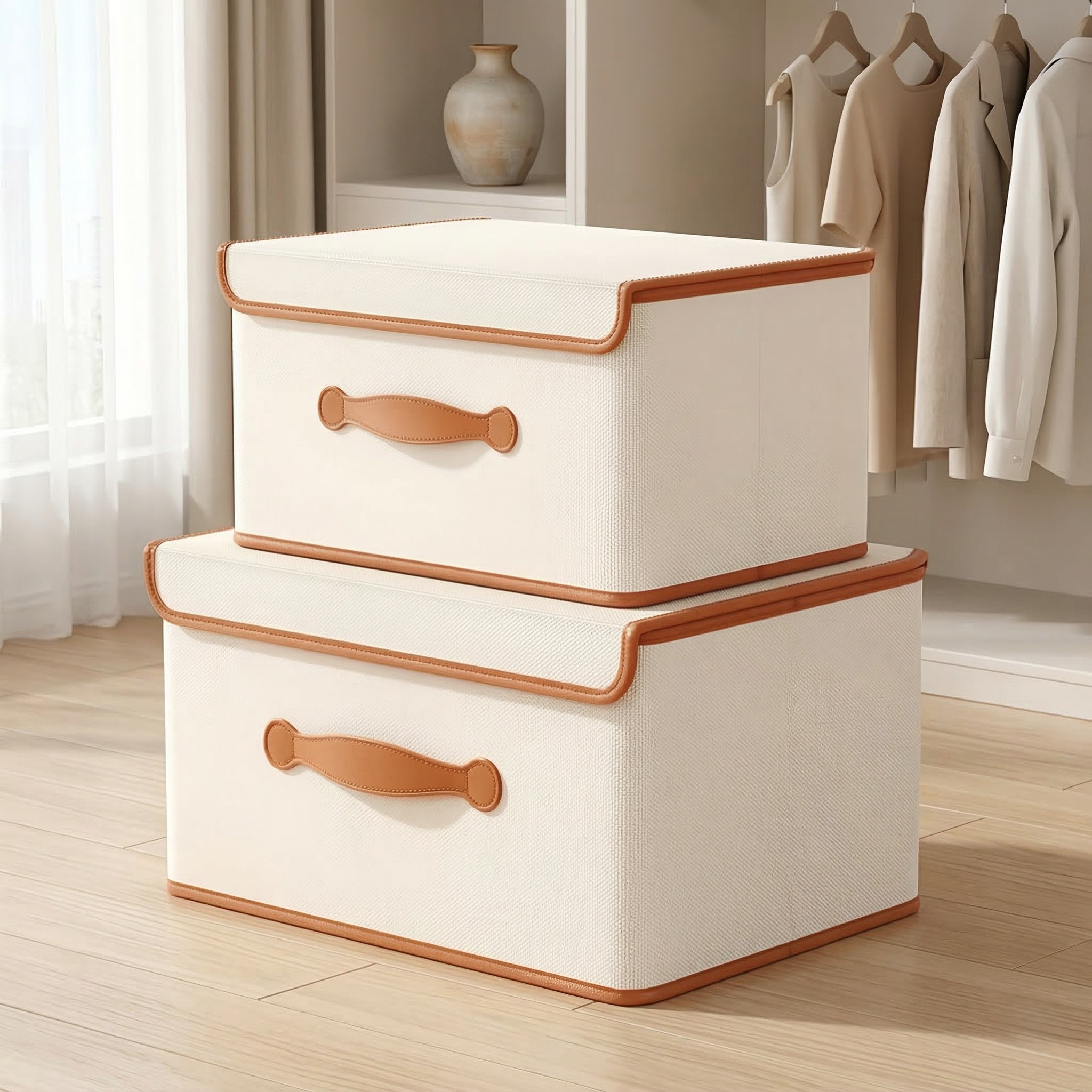 Opbergdoos Opvouwbaar Oxford Stof Met Deksel Kast Slaapkamer Kleding Accessoires Speelgoed Linnengoed Organizer Handvatten | Sansoti