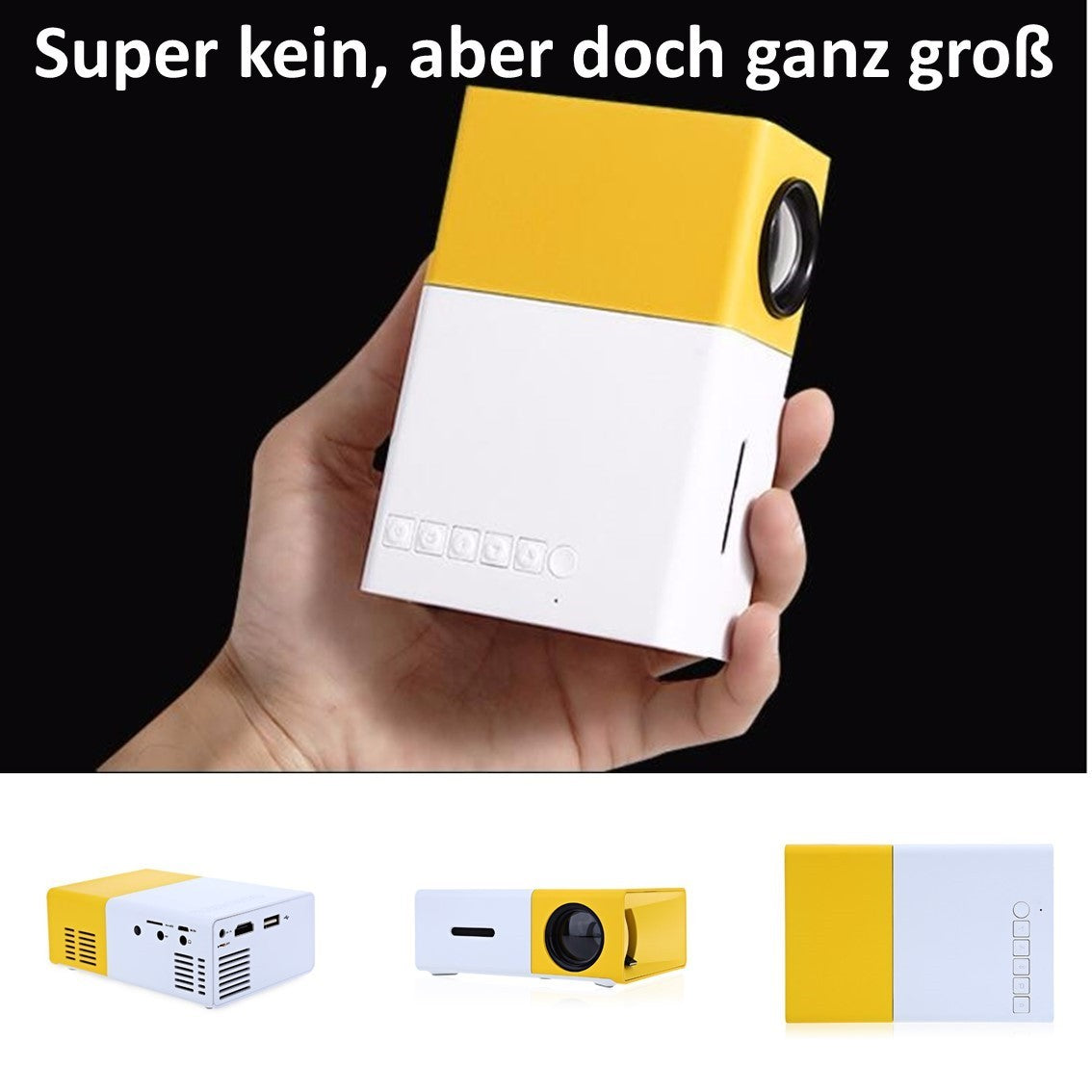 Compacte Mini-Beamer met LED-Projectie – Draagbaar Home Cinema Systeem voor Films en Series | Sansoti