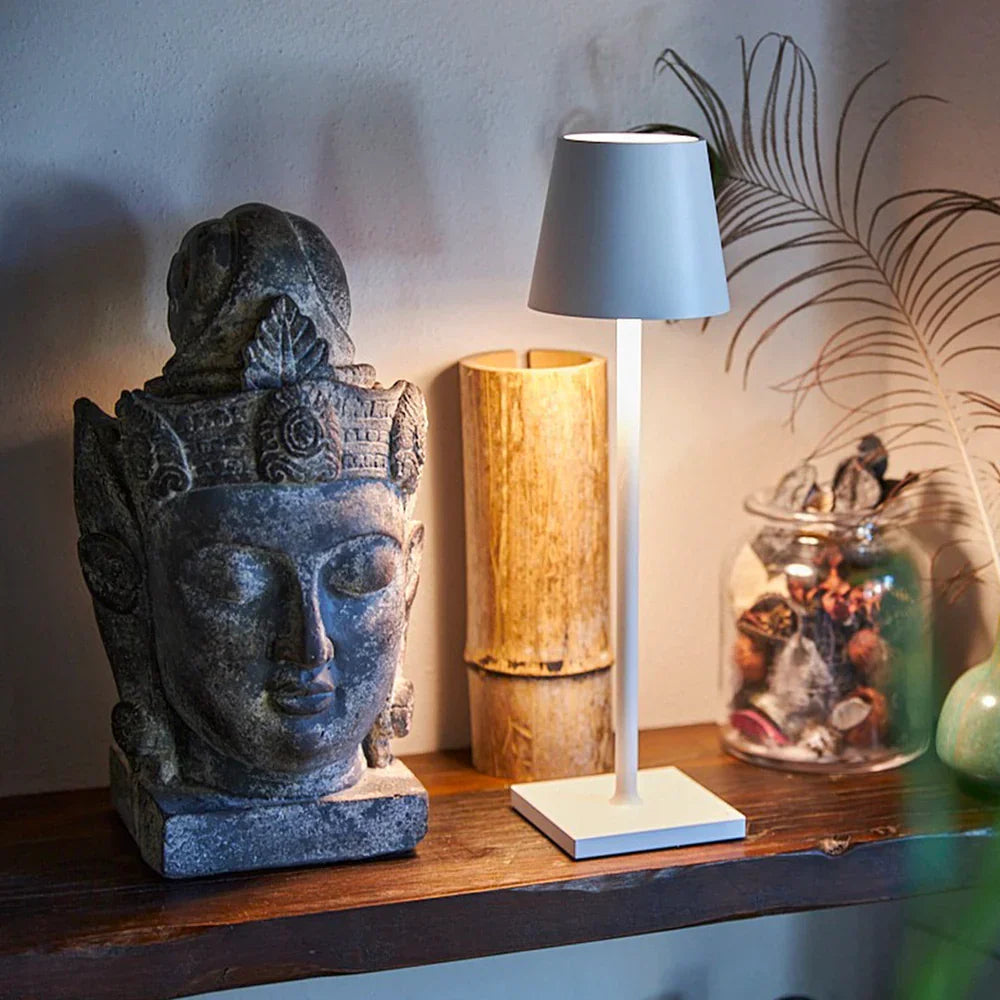 Draadloze Oplaadbare Tafellamp Touch Bediening IP65 Waterdicht Dimbaar Warm Koud Wit Licht Binnen Buiten | Sansoti