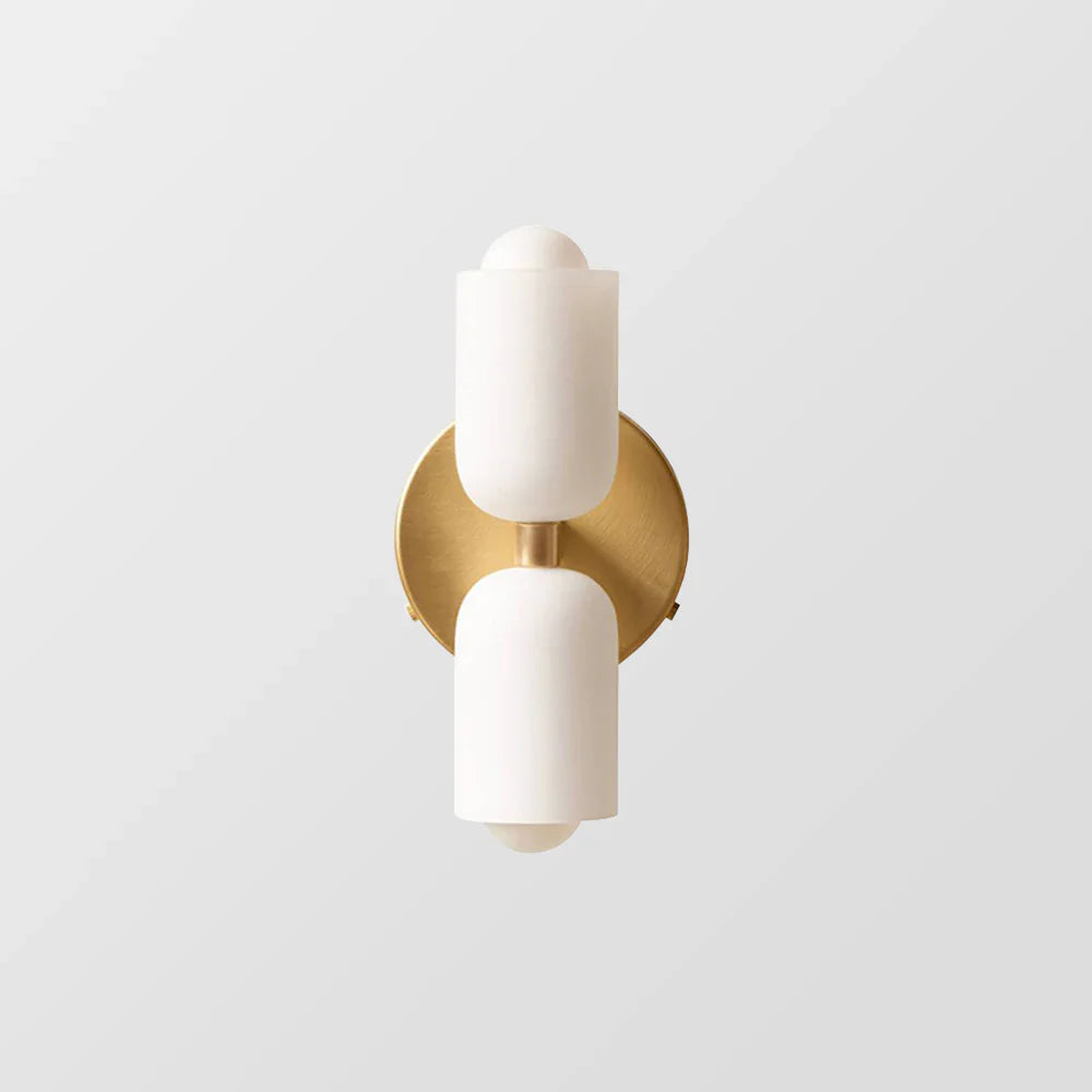 Wandlampe Doppelt Retro Französisches Glas E14 Gold Schlafzimmer Flur Badezimmer Wohnzimmer Vintage | Restfield