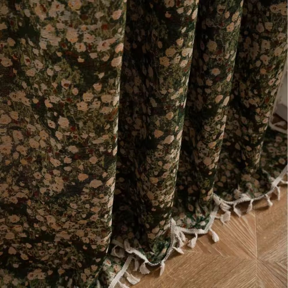 Vintage Bloemengordijn Franse Stijl Decoratief Microfiber | Sansoti