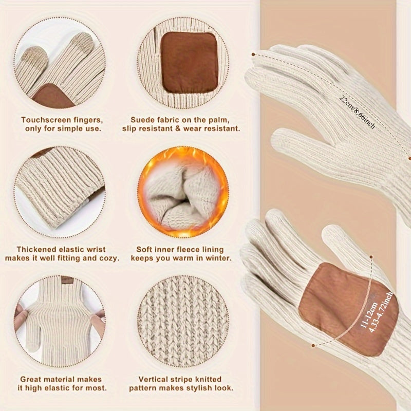 Gebreide Winterset met Muts, Sjaal en Touchscreen-Handschoenen | Sansoti