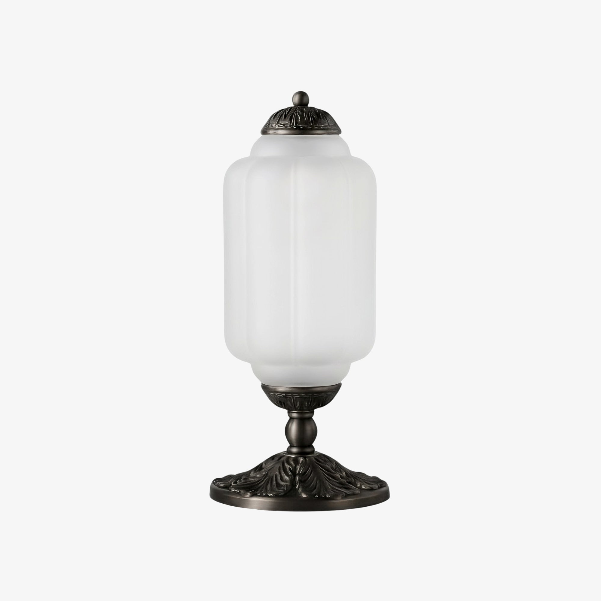 Glazen Tafellamp met Scallop Design Vintage Stijl Slaapkamer Woonkamer Accentverlichting Zwart Messing Matglas | Sansoti