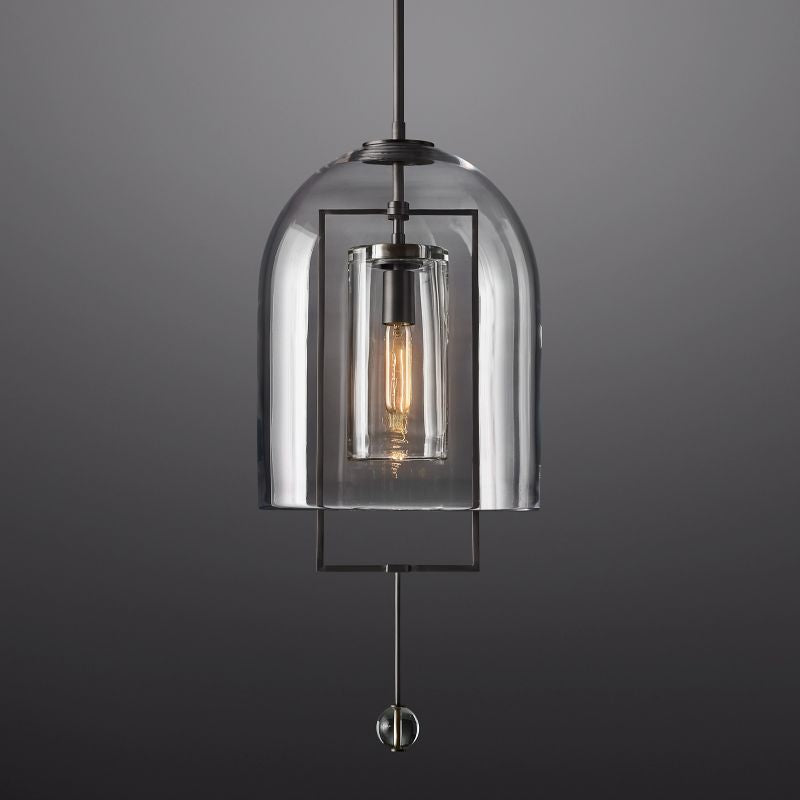 Lampa wisząca ze szkła i mosiądzu, regulowana w zakresie 71–270 cm, do jadalni, salonu, sypialni i restauracji, oprawa oświetleniowa | Sansoti