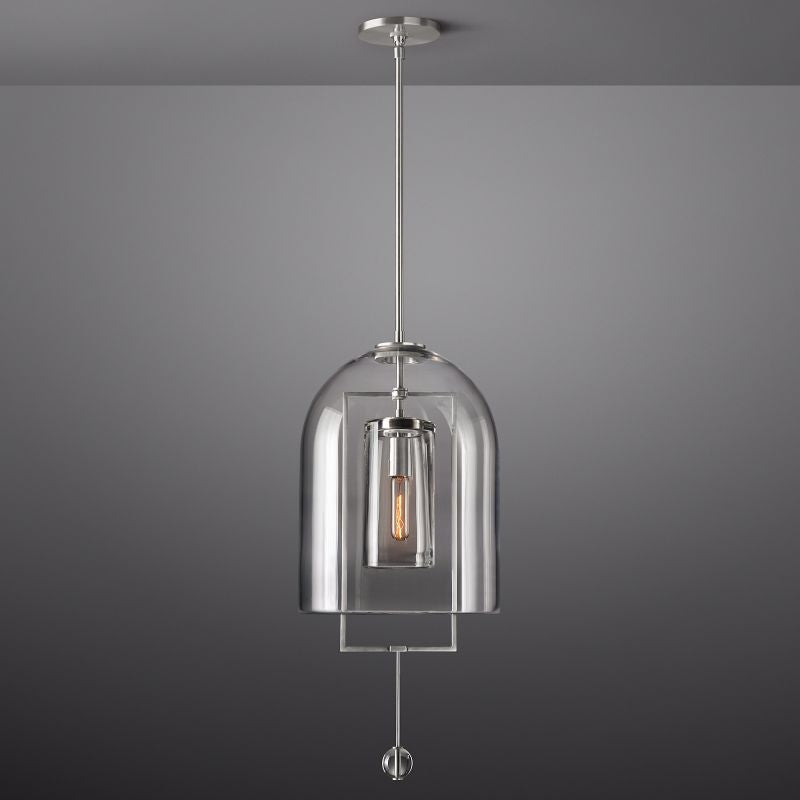 Lampa wisząca ze szkła i mosiądzu, regulowana w zakresie 71–270 cm, do jadalni, salonu, sypialni i restauracji, oprawa oświetleniowa | Sansoti