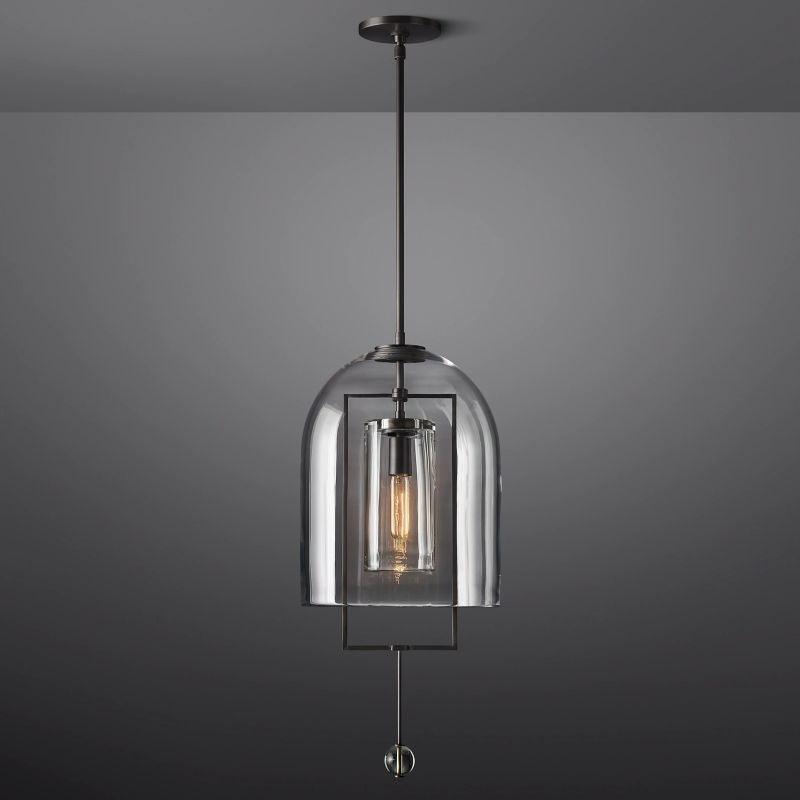 Lampa wisząca ze szkła i mosiądzu, regulowana w zakresie 71–270 cm, do jadalni, salonu, sypialni i restauracji, oprawa oświetleniowa | Sansoti