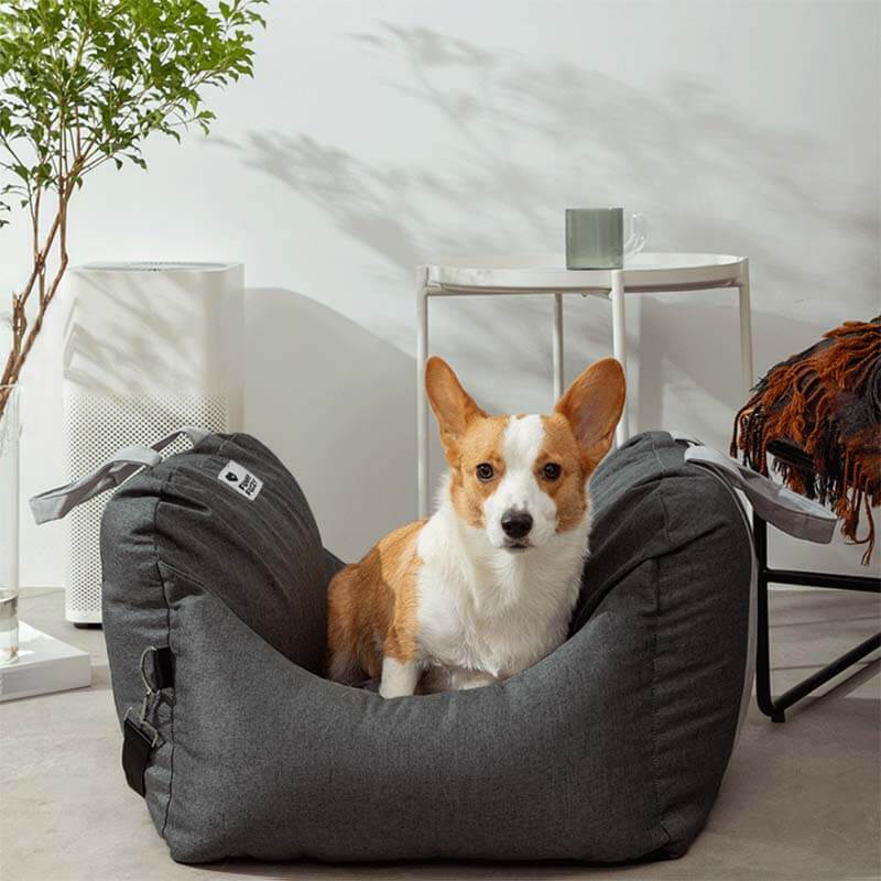 Autostoel Hondenmand First Class - Comfortabel Reiskussen voor Hond of Kat - Verstelbaar Wasbaar Autoreizen | Sansoti