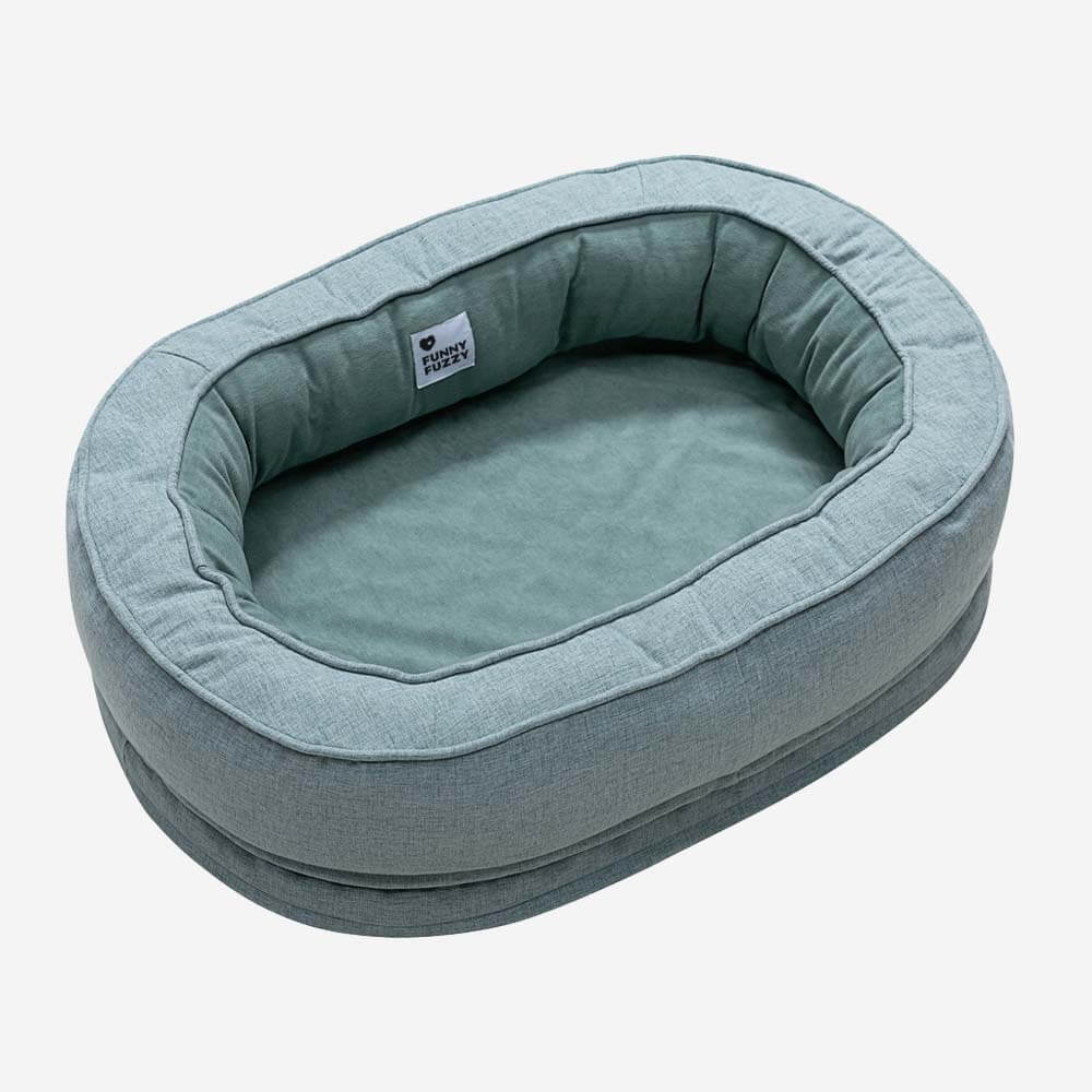 Orthopedisch Hondenmand Donut Rond met Hoge Rand en Antislip Onderkant voor Kleine Middelgrote Grote Honden | Sansoti